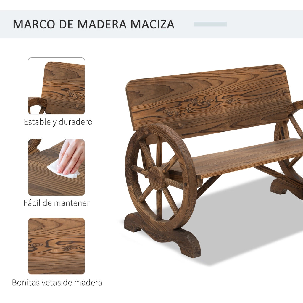 Tavolo da Bistrot Rustico in Legno con Ruote ¨C Zephmum ¨C 114x58x80 cm Carbonizzato