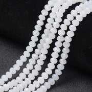 Collana con perle di vetro 10 unità - perle a faccette in vetro - imitazione giada - diametro 6 mm - 920 perle per confezione - vetro di alta qualità