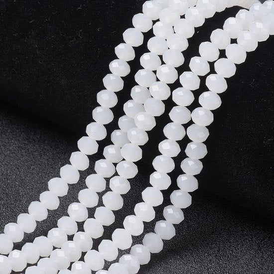 Collana con perle di vetro 10 unità - perle a faccette in vetro - imitazione giada - diametro 6 mm - 920 perle per confezione - vetro di alta qualità