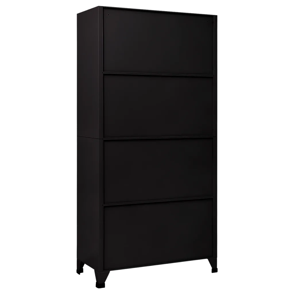 Armadietto con Serratura Nero 90x45x180 cm in Acciaio 339806