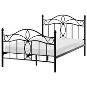 Letto Nero Doppia Dimensione 120 x 200 cm Metallo stile Vintage
