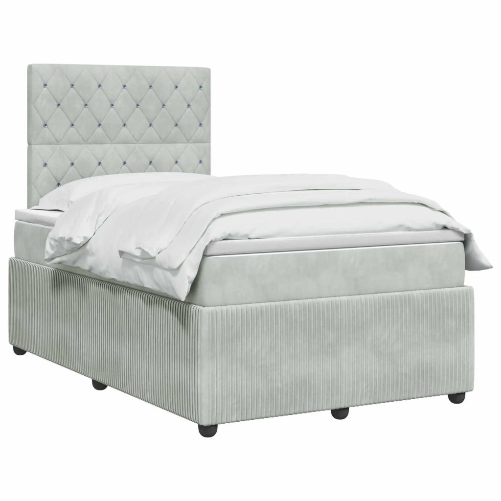 Letto box spring con materasso Grigio Chiaro 120 x 200 cm 3454577