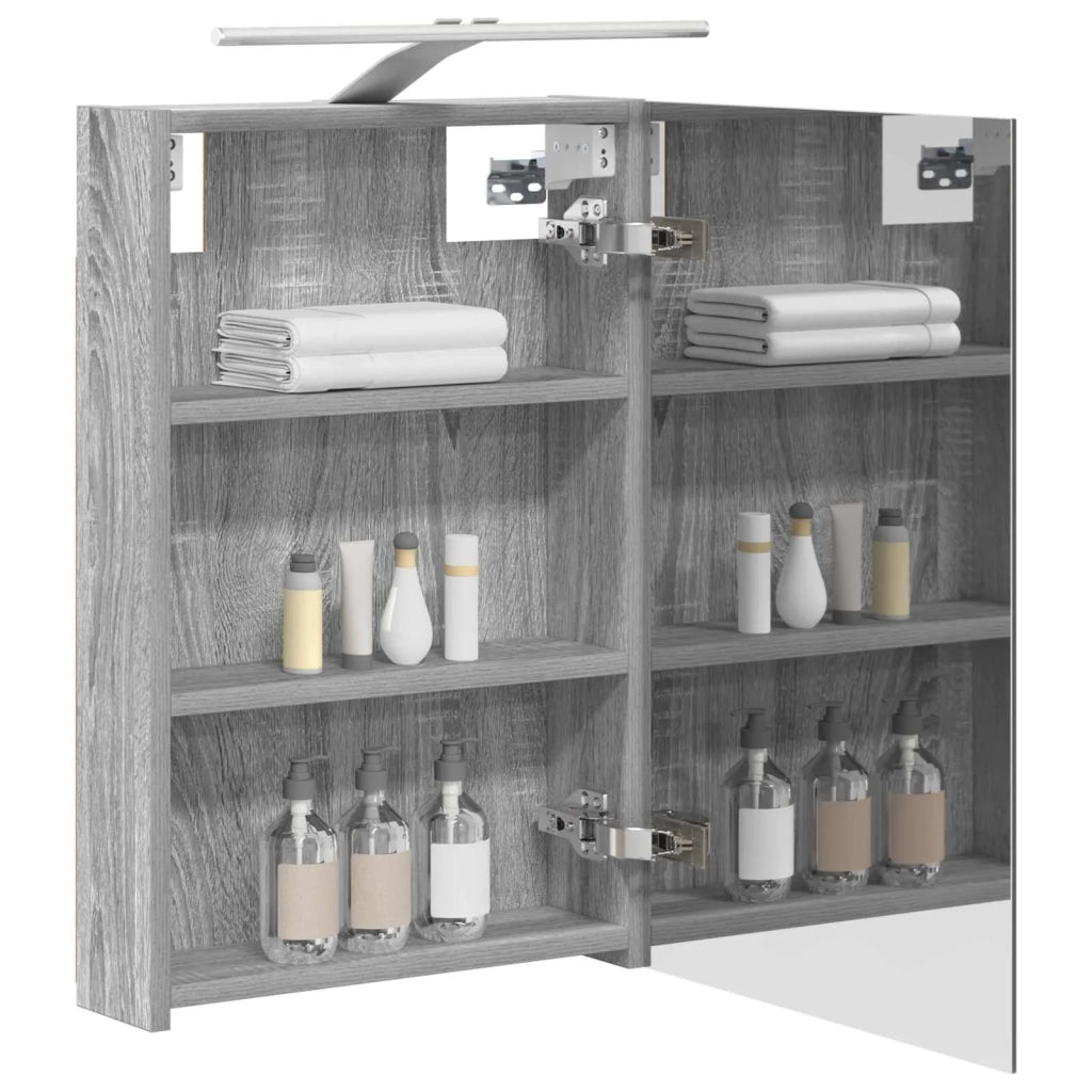Mobiletto per specchio da bagno con lo scaffale Grigio Sonoma