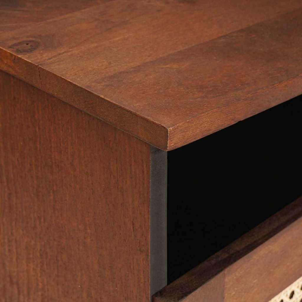 Mobile porta TV rettangolare moderno con ripiani 80 x 33,5 x 46 cm in legno massello di mango marrone 02_0057903