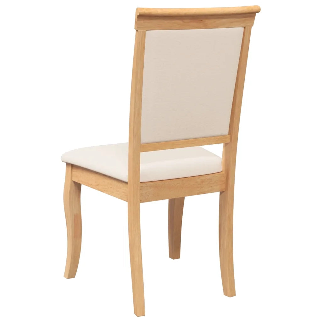 Sedie da Pranzo con Cuscini 2 pz Naturale Legno Massello Hevea 4102488