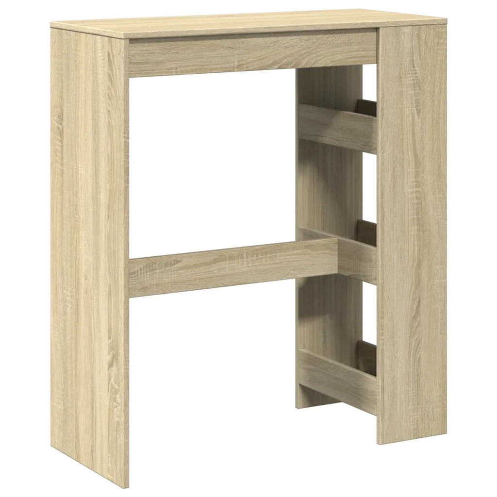 Tavolo Bar con Rastrelliera Sonoma 90x40x103,5 cm Multistrato 854375