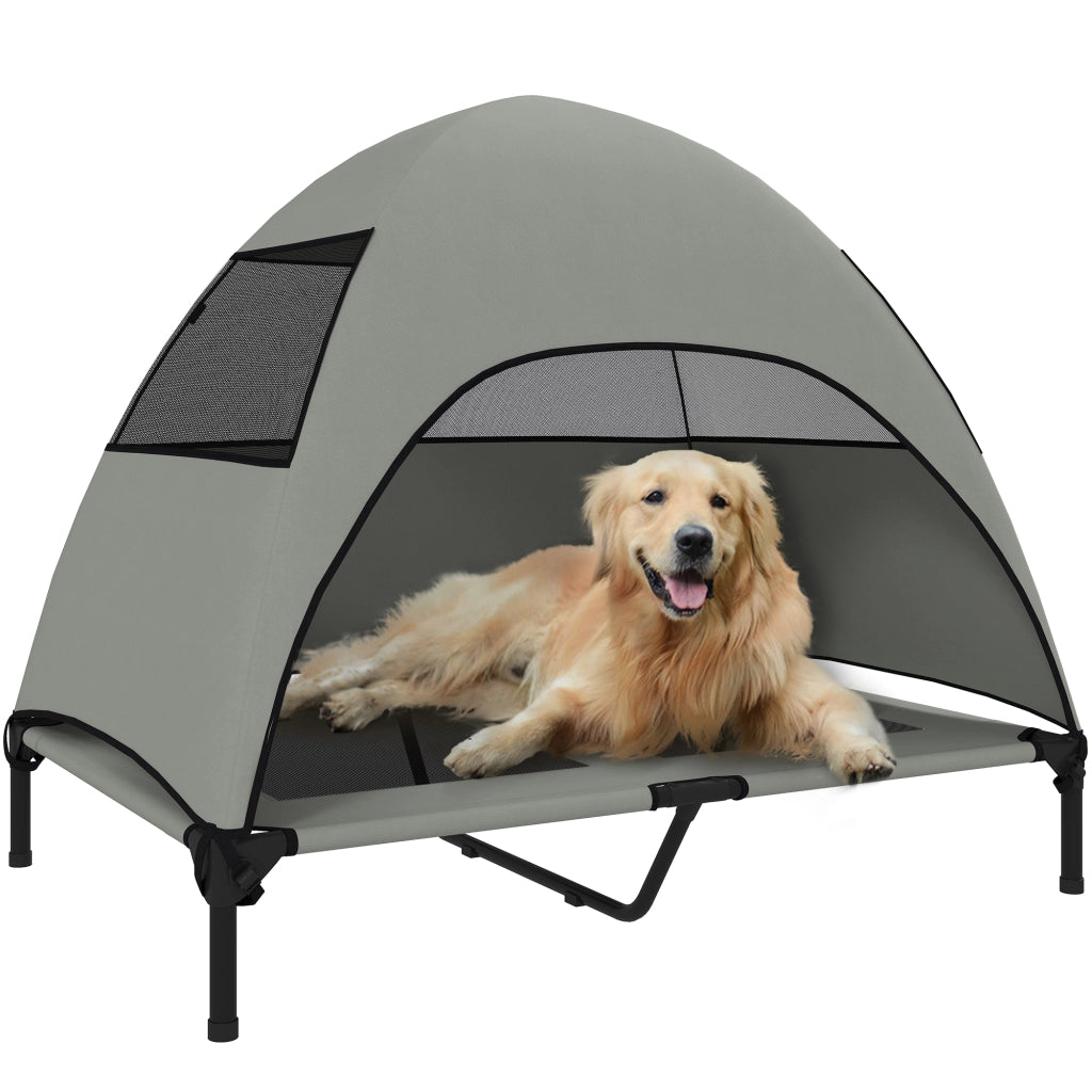 Cuccia per cani esterna con tetto ¨C zephmum ¨C 106x76x99 cm grigio chiaro