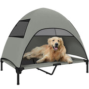 Cuccia per cani esterna con tetto ¨C zephmum ¨C 106x76x99 cm grigio chiaro