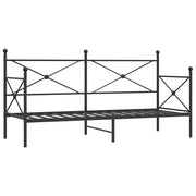 Letto singolo | Letto per adulti | Dormeuse senza Materasso Nero 90x200 cm in Acciaio