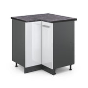 Vicco Mobile ad angolo cucina Bianco lucido 75.6 cm , PL Antracite
