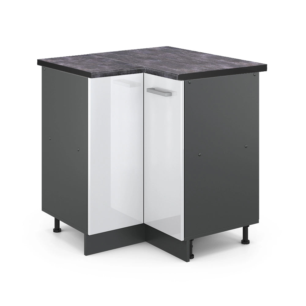 Vicco Mobile ad angolo cucina Bianco lucido 75.6 cm , PL Antracite