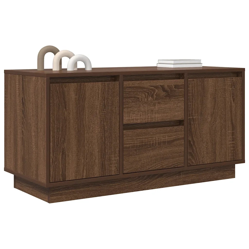 Mobile Porta TV con Luci LED Rovere Marrone 100x41x50 cm 861415