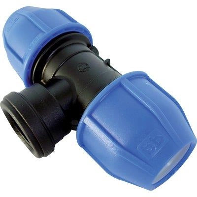 TEE A COMPRESSIONE FILETTO FEMMINA PN16 - MM 40X11/4F- 2 pezzi