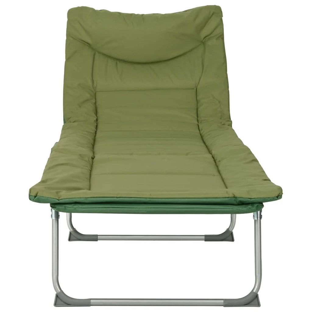 Lettino prendisole pieghevole con cuscino Verde Scuro 42032382
