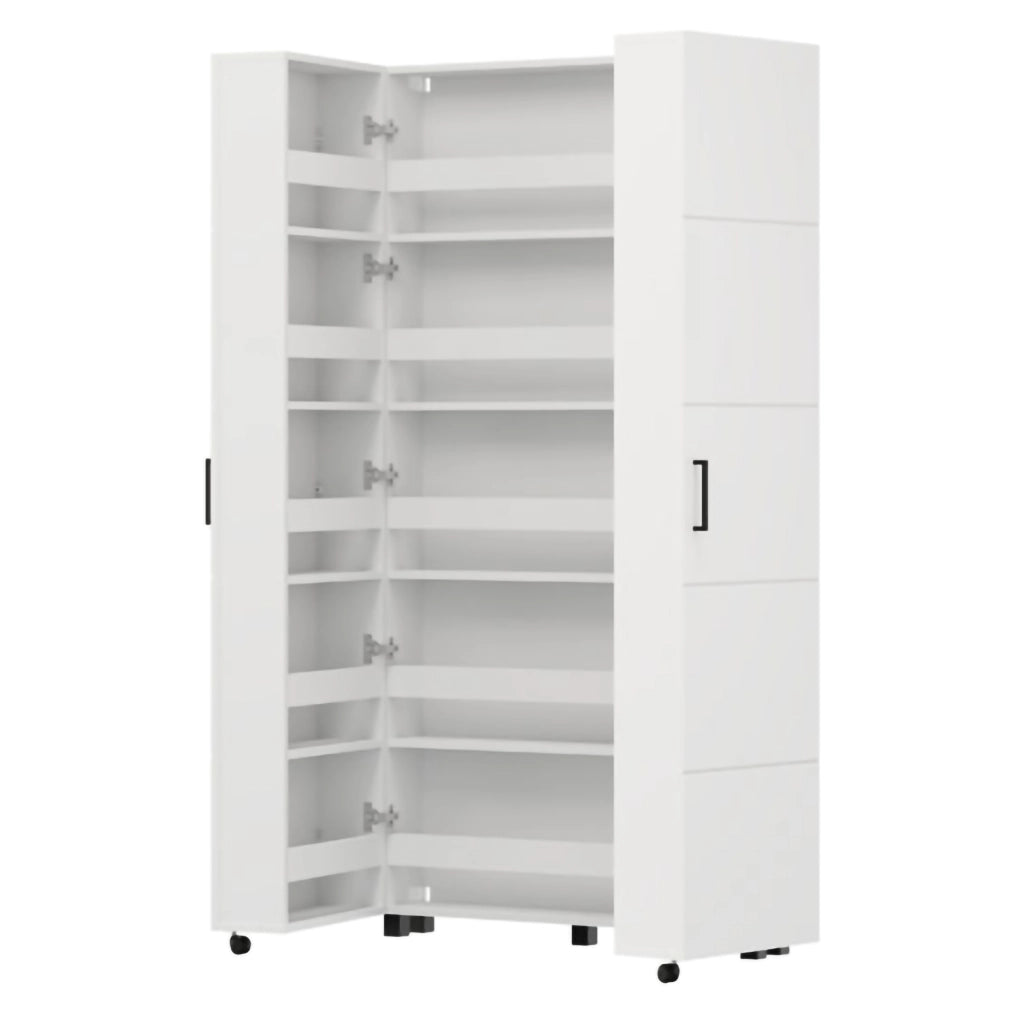 Mobile Portascarpe Bled, Scarpiera 15 Ripiani, 92x33x185h cm Bianco Opaco