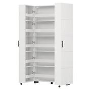 Mobile Portascarpe Bled, Scarpiera 15 Ripiani, 92x33x185h cm Bianco Opaco