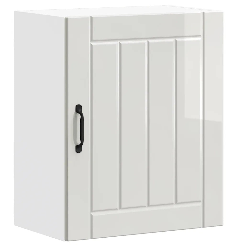 Pensili da cucina 2 pz Lucca in Legno Multistrato Bianco Lucido 853802