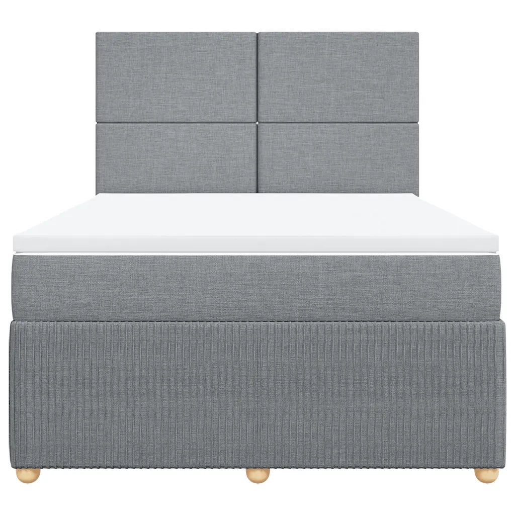 Giroletto a Molle con Materasso Grigio Chiaro 140x200cm Tessuto