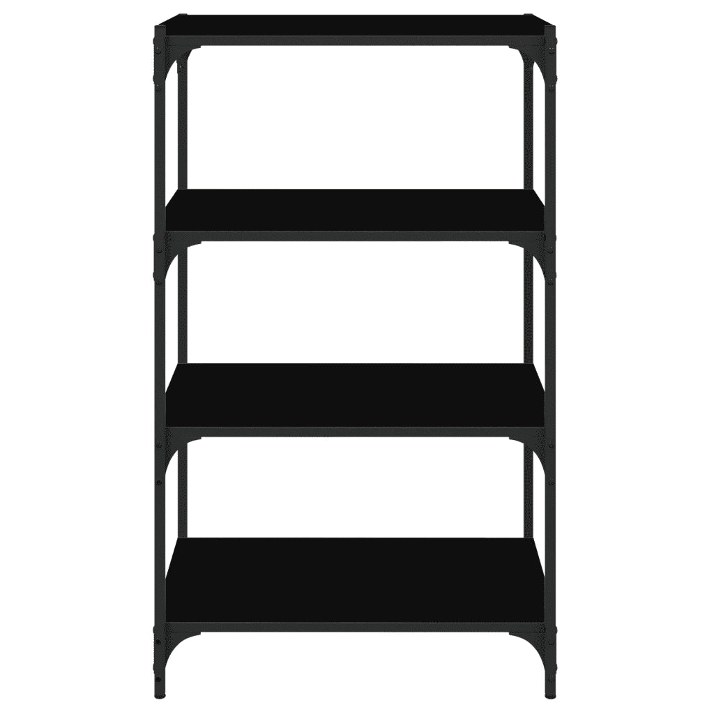 Mobile Porta Libri Nero 60x33x100cm Legno Multistrato e Acciaio cod mxl 24149