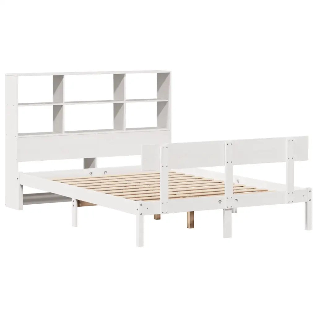 Letto Libreria senza Materasso Bianco 120x200 cm Legno di Pino 3321807