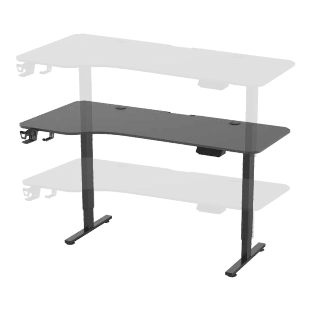 Scrivania da lavoro elettrica a L nera regolabile in altezza (73-118 cm) 03_0006656