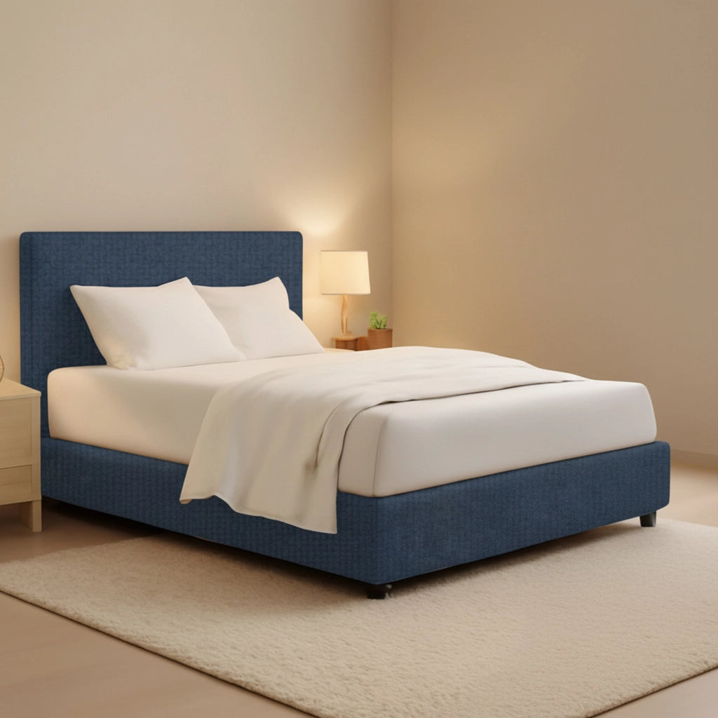 Lichfield, Letto Matrimoniale Sfoderabile Made in Italy, blu