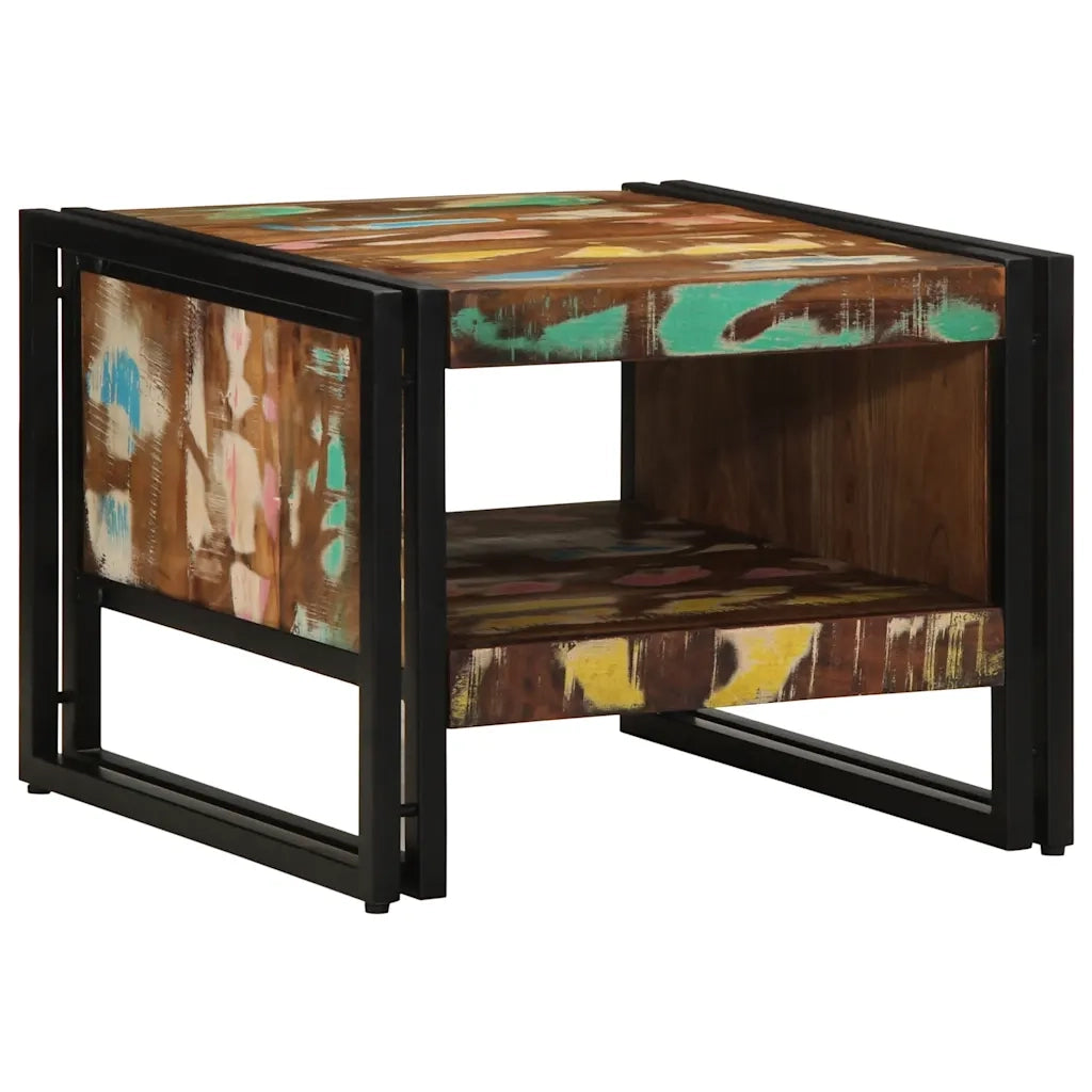 vidaXL Tavolino Salotto Multicolore 50x50x38cm Legno Massello Recupero
