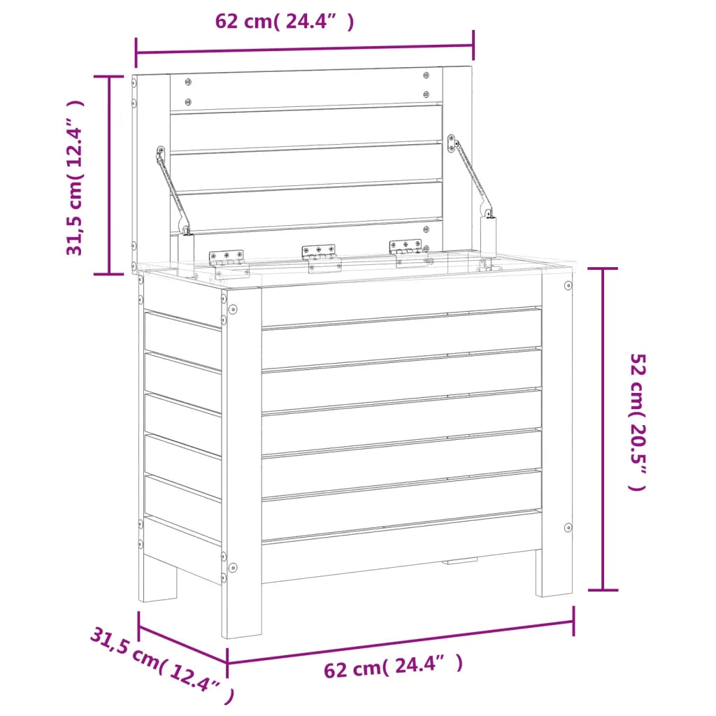 vidaXL Poggiapiedi Giardino Marrone Cera 62x31,5x52 cm Massello Pino