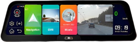 Dashcam per Auto - 10" 4G ADAS Dashcam - GPS Navigazione & Doppio Obiettivo Càmara di Rinculo - 15m Càmara di Rinculo - Senza Carta di Memoria - Nero