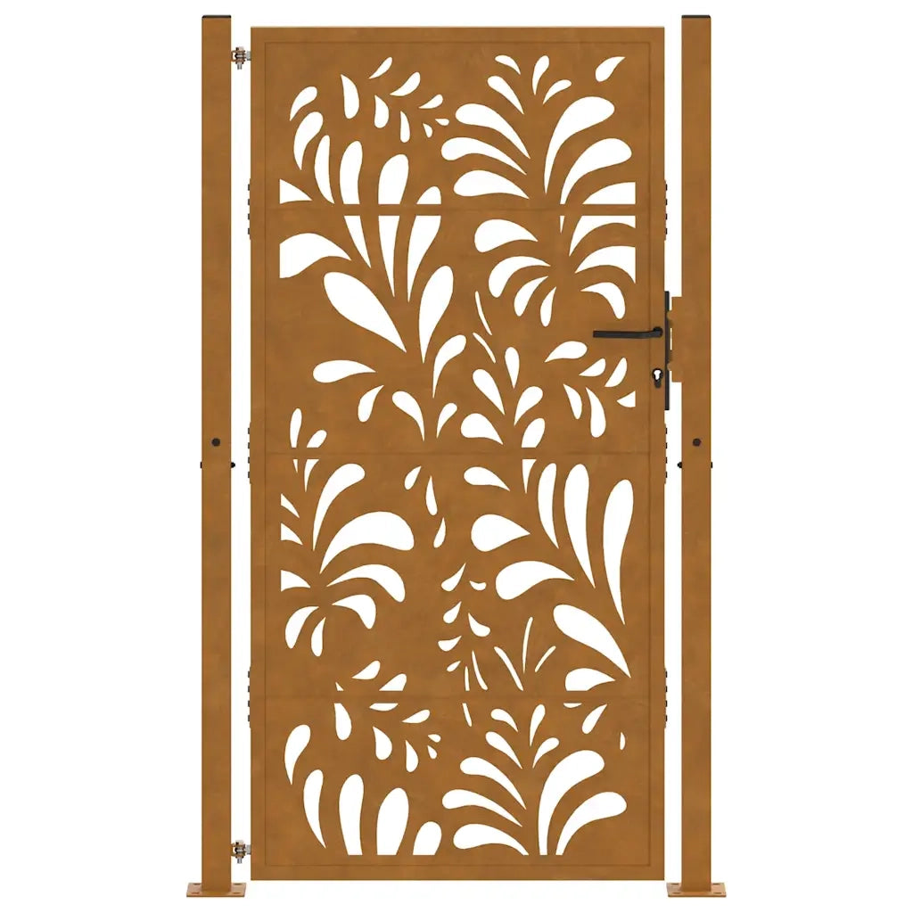 Cancello da Giardino 105x180 cm Acciaio Corten Design Ondulato