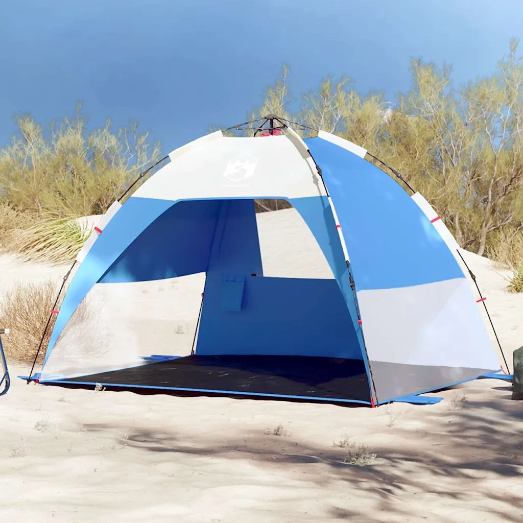 Tenda da Spiaggia 2 Persone-Tenda da campeggio Azzurro Rilascio Rapido Impermeabile 374253