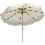 Ombrellone da Giardino Rotondo ¨C zephmum ¨C Beige, Metallo e Poliestere, 270x240 cm