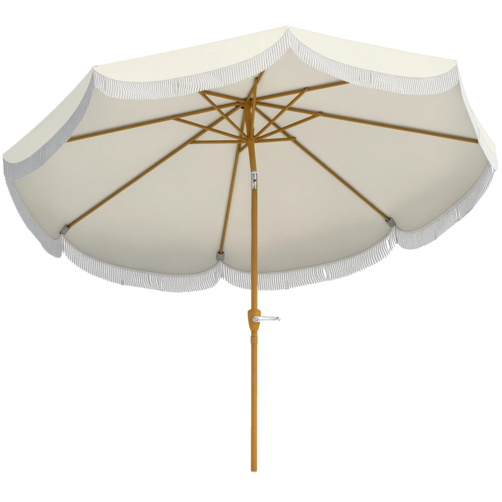 Ombrellone da Giardino Rotondo ¨C zephmum ¨C Beige, Metallo e Poliestere, 270x240 cm