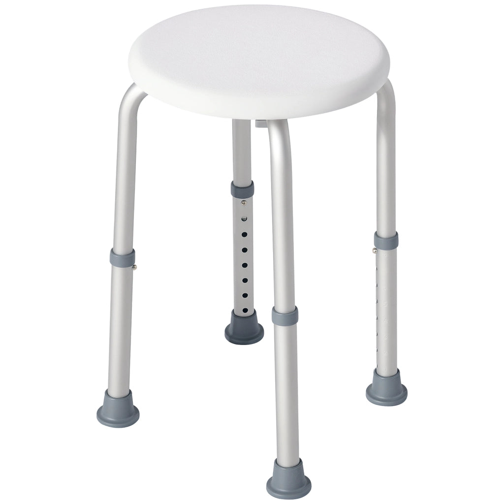 Sgabello da Doccia Regolabile in Altezza ¨C zephmum ¨C Bianco 32.5x41x35.5-54 cm