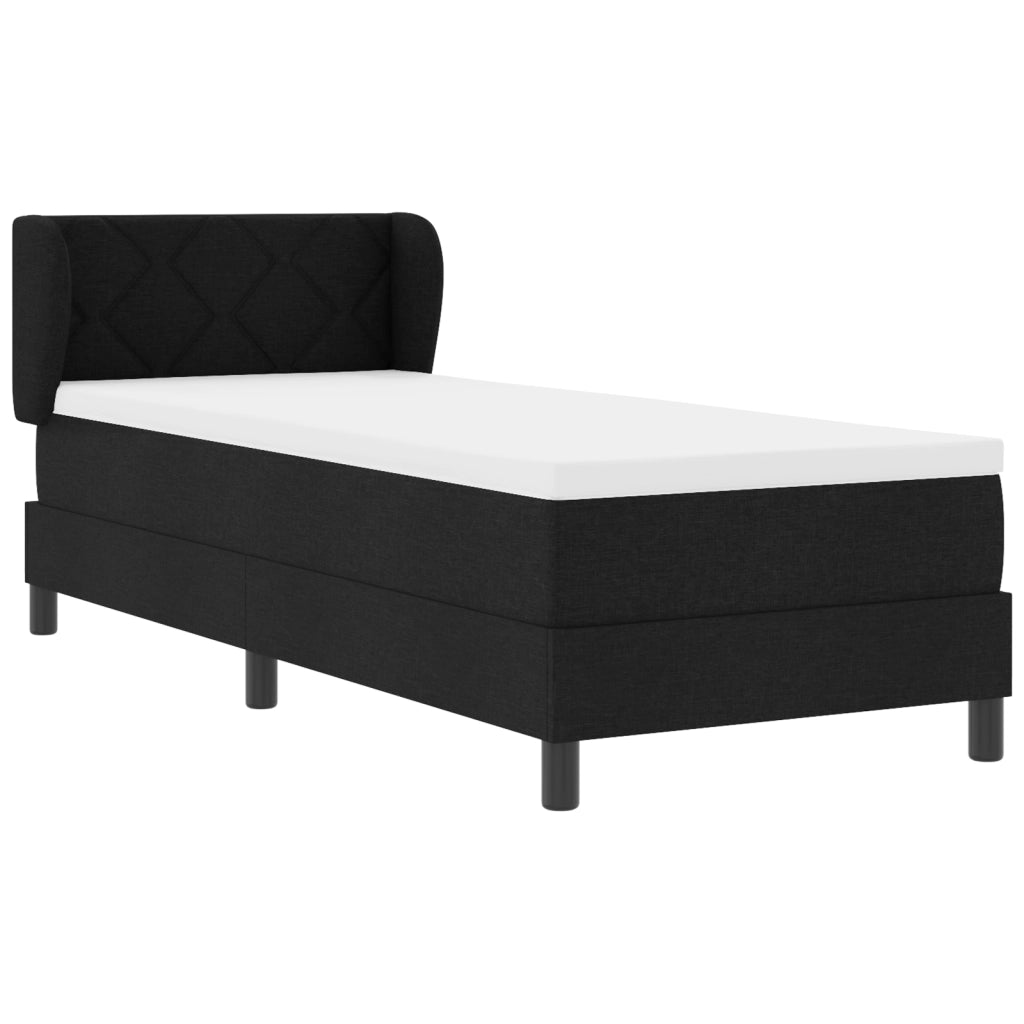 Letto a Box con Materasso Nero 80x200 cm Tessuto