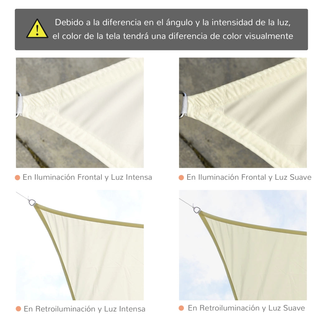 Toldo Vela Giardino Poliestere Retangolare 4x3 m ¨C zephmum ¨C Beige