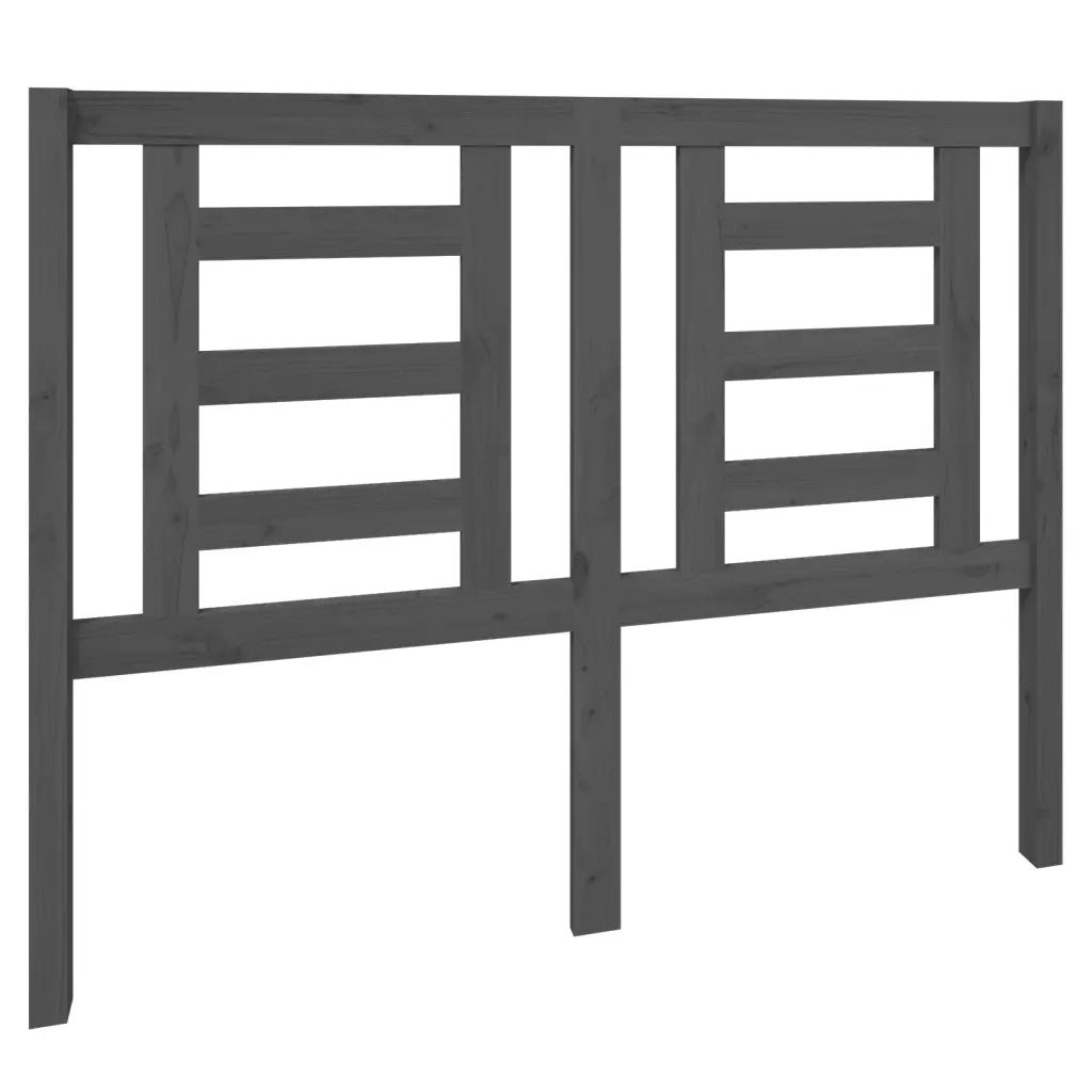 Testiera per Letto Grigia 126x4x100cm in Legno Massello di Pino 818812