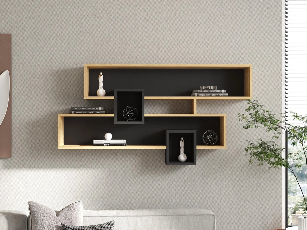 Mensola da parete in legno "Karen" - 120 x 22 x 72 cm - SaphirAnthracite