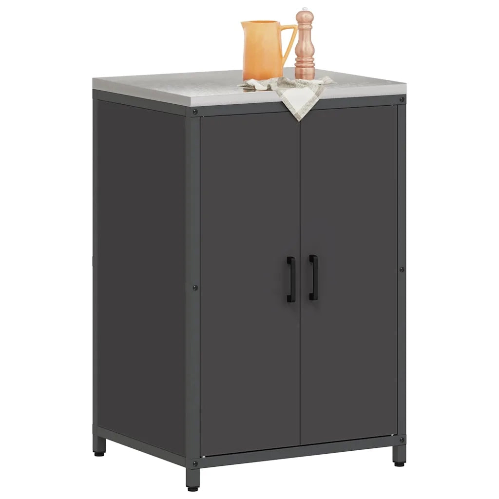 Stoccaggio in cucina con porta Nero 60 x 50 x 92 cm Acciaio
