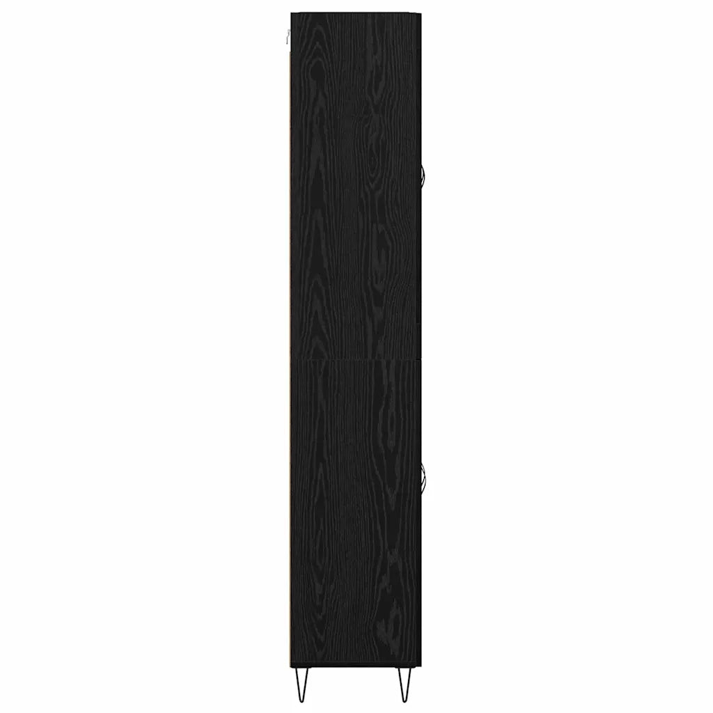 Credenza | Madia | Buffet da pranzo | Armadio da pranzo Rovere Bianco e Nero 69,5 x 34 x 180 cm