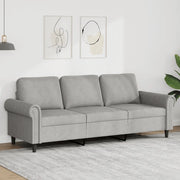 Divano a 3 Posti Grigio Chiaro 180 cm in Velluto 359539
