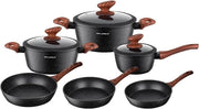Set di Pannini in Alluminio con Smalto Antiscivolo - Adatto per Cottura a Induzione - 9 pezzi