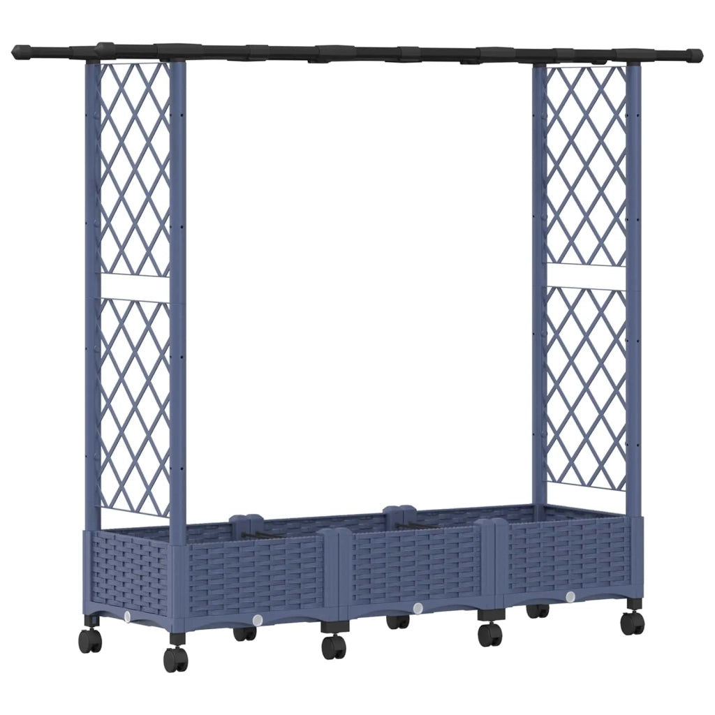 Letto Rialzato con Griglia e Tetto Grigio 164 x 40 x 127 cm PP 3423114