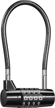 Combinazione di chiusura per armadi, archivi e cancelli con codice a 4 cifre, cavo in acciaio flessibile da 5 mm, combinazione a lunga maniglia