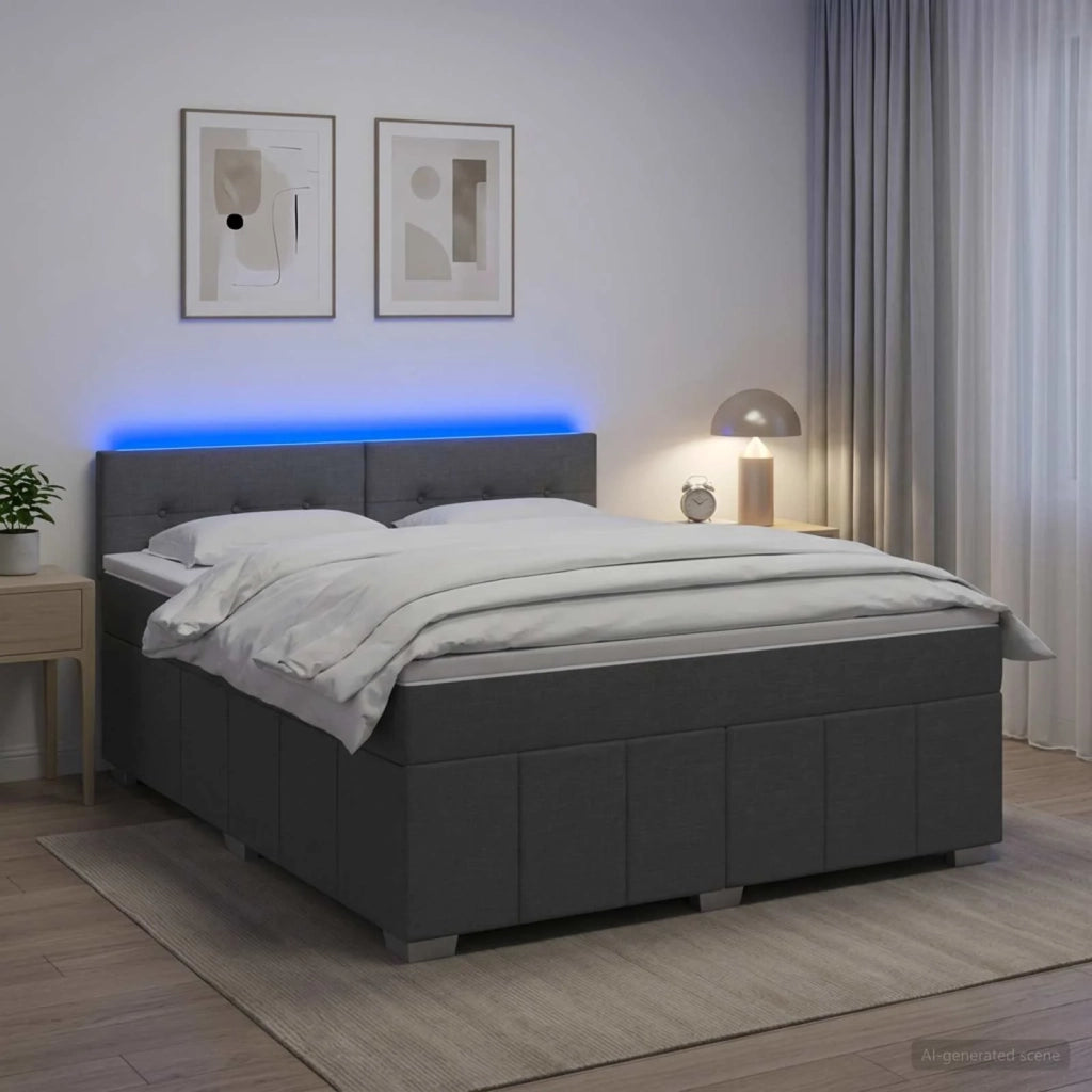 Letto box spring con materasso Grigio Scuro 180 x 200 cm 3452734