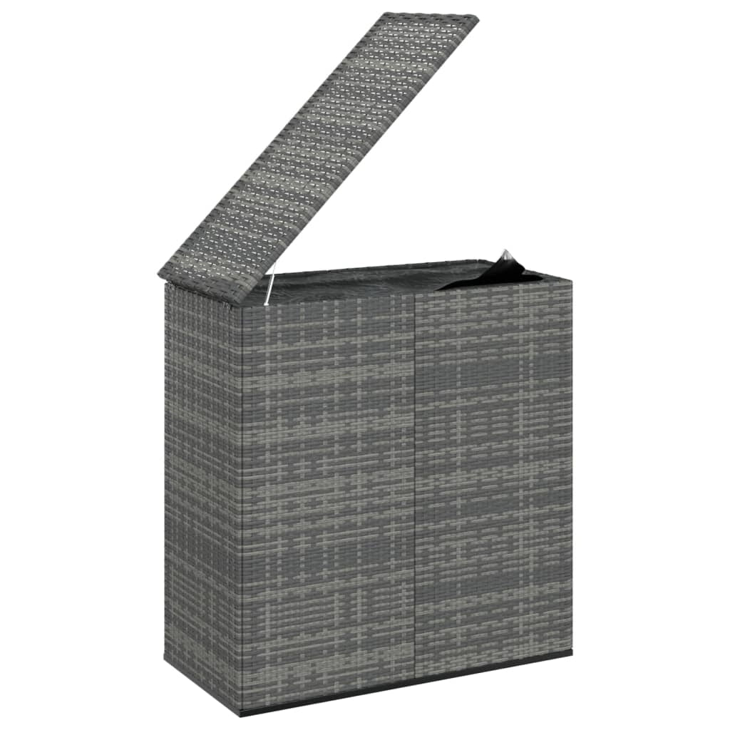 Contenitore/cuscino da giardino in resina di vimini 100 x 49 x 103,5 cm grigio 02_0013155