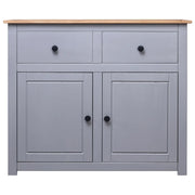 Credenza | Madia | Buffet da pranzo | Armadio da pranzo Grigia 93x40x80 cm in Legno Massello di Pino Panama