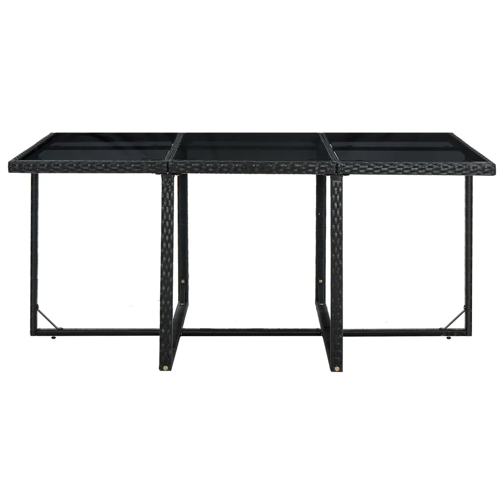 Set da Pranzo da Giardino 11 pz con Cuscini in Polyrattan Nero 42547