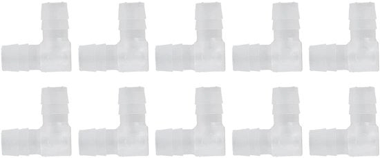 Adattatore in plastica a L per connettori - 90 gradi - 10 pezzi - Duraturo e affidabile - 10mm - Ideale per giardino - Alta qualità