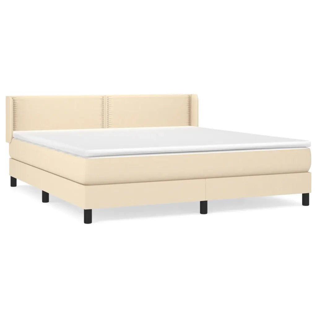 Giroletto a Molle con Materasso Crema 180x200 cm in Tessuto 3129654